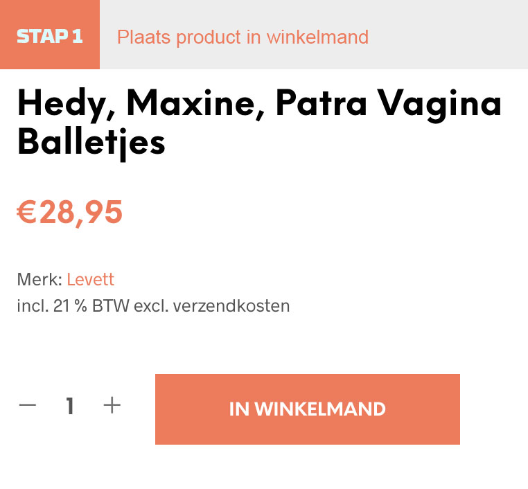 Stap 1 Plaats product in winkelwagen